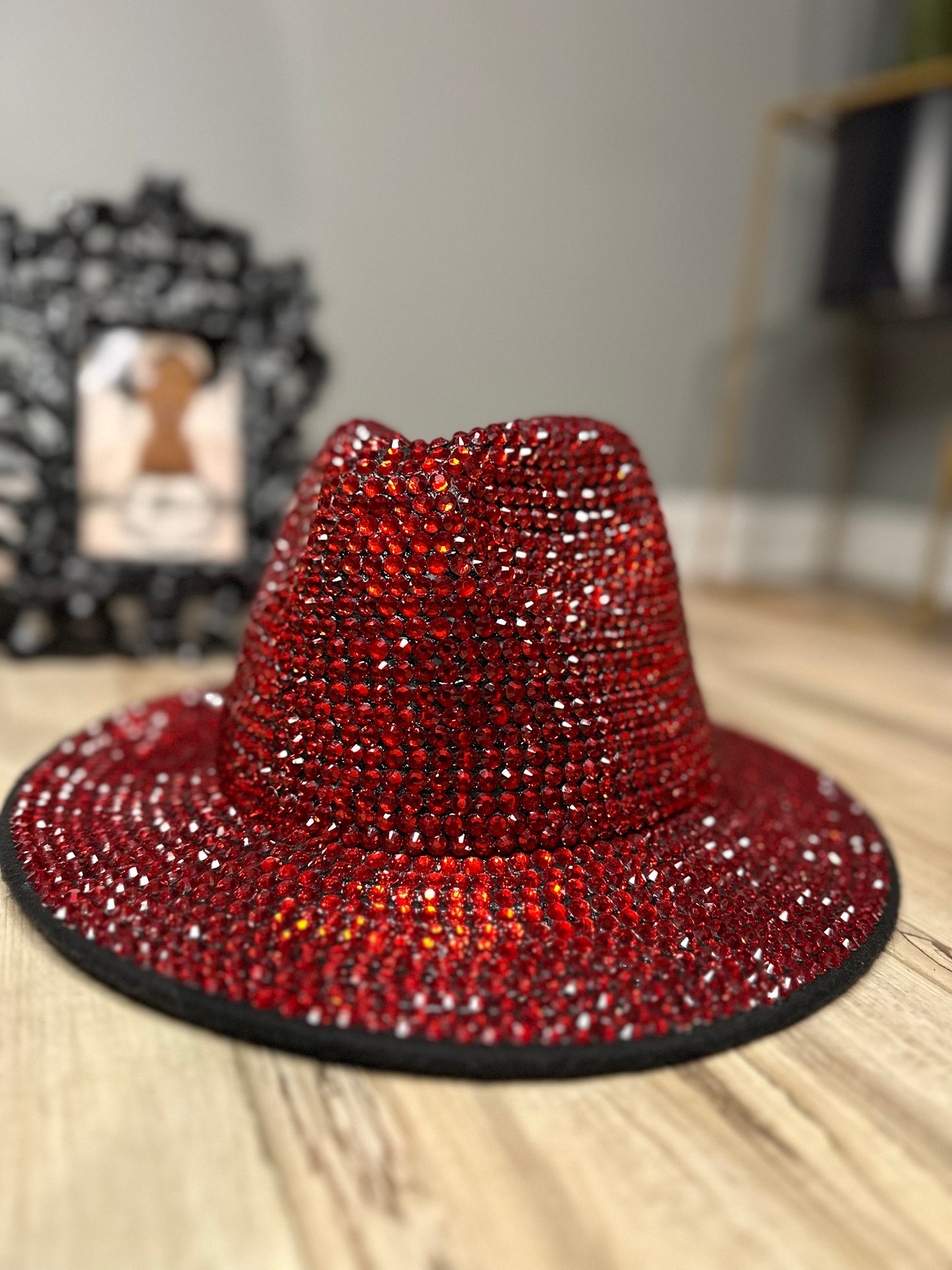 Red Bling Fedora Hat