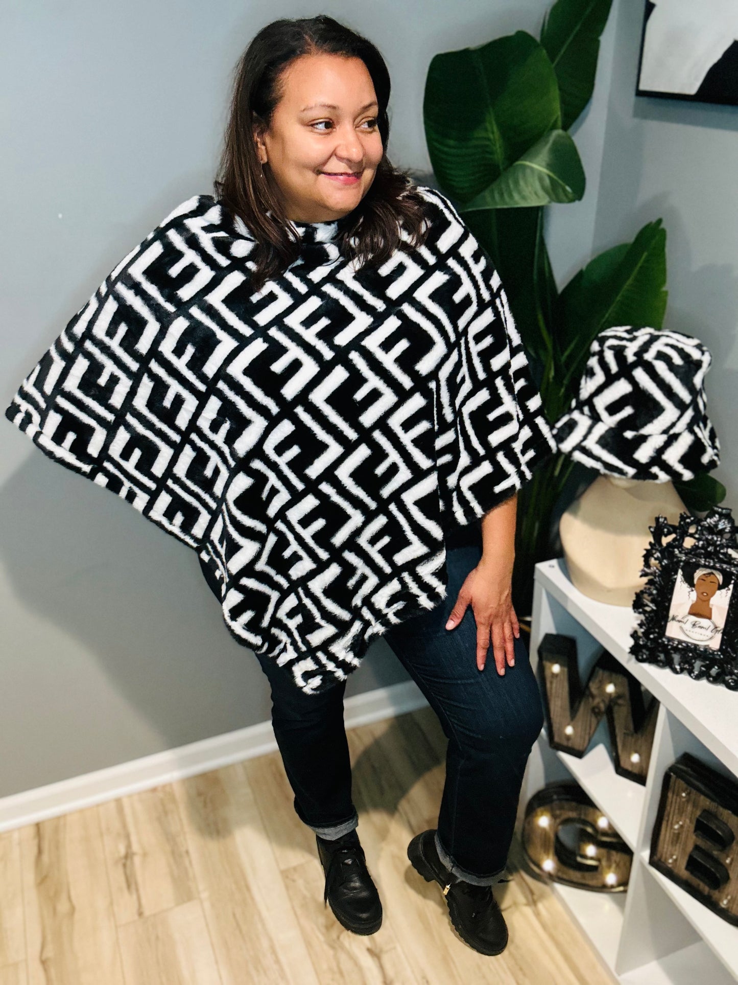 Black & White Poncho