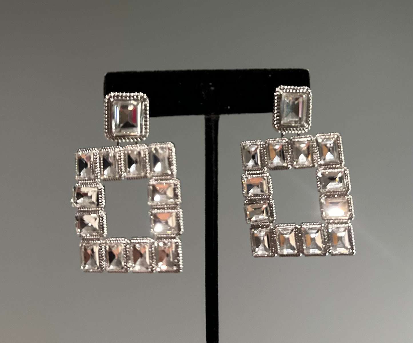 Silver Square Earrings