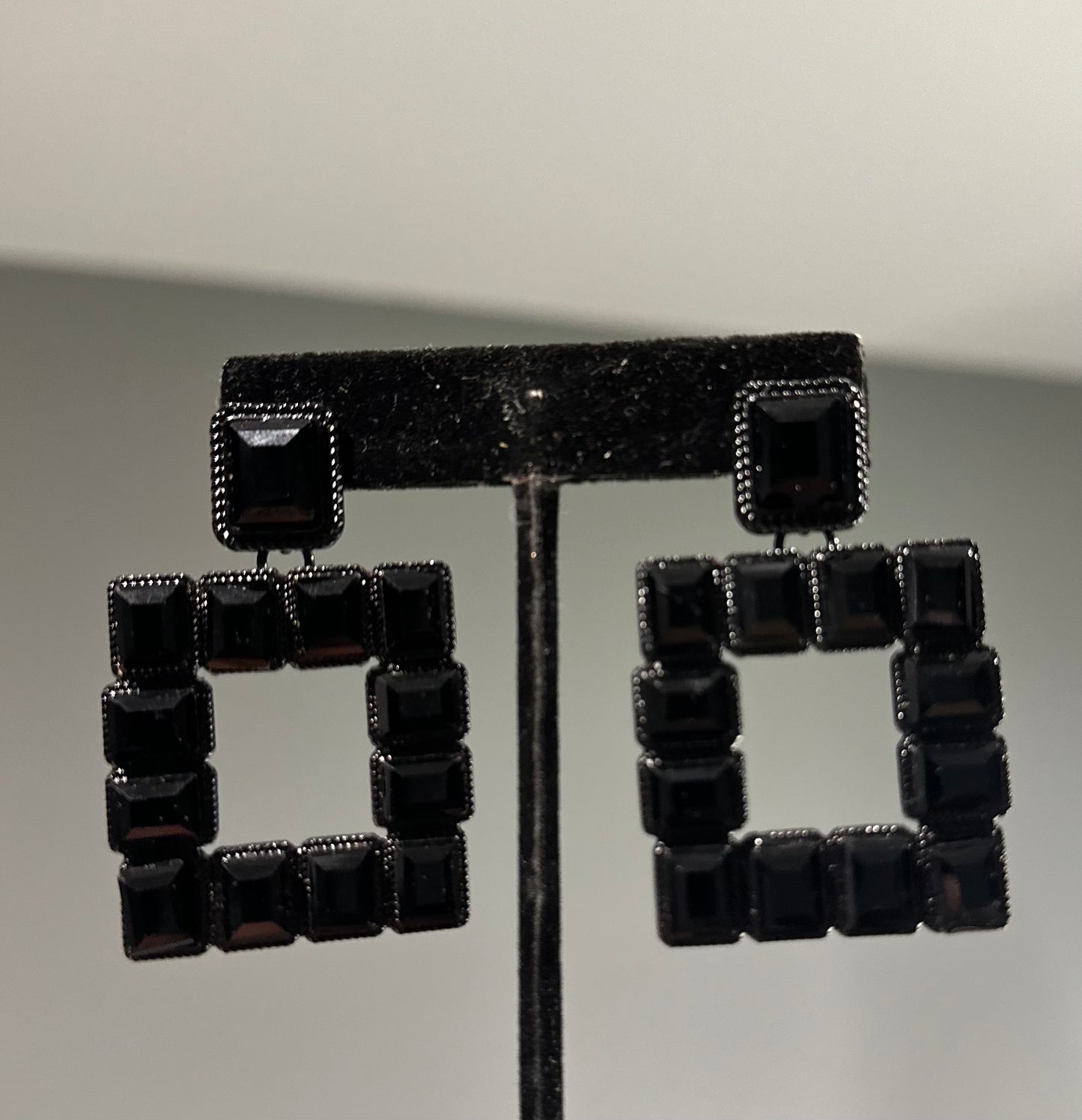 Black Square Earrings