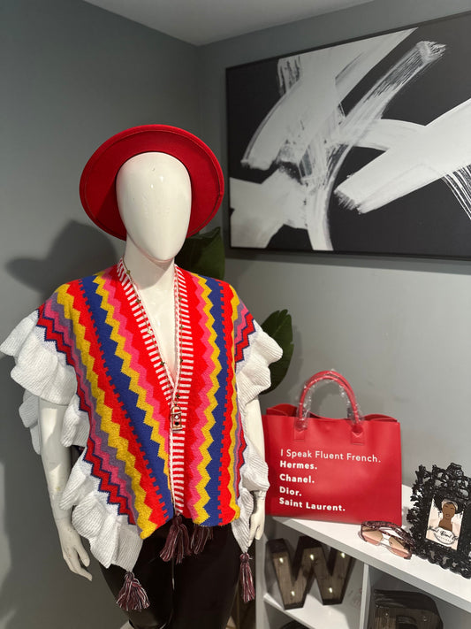 Multi Color Sweater Kimono