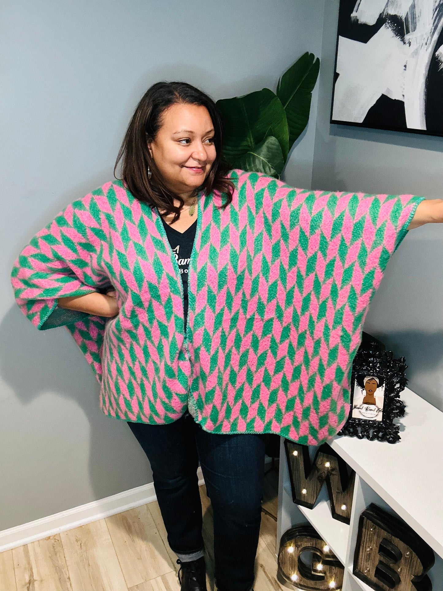 Pink and Green Kimono