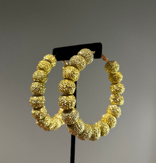 Gold Bling Hoop Earrings