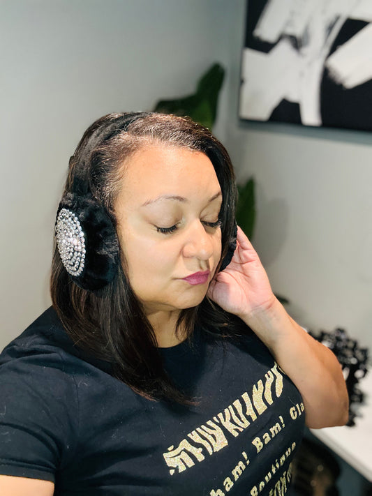 Black and Bling Ear Muffs