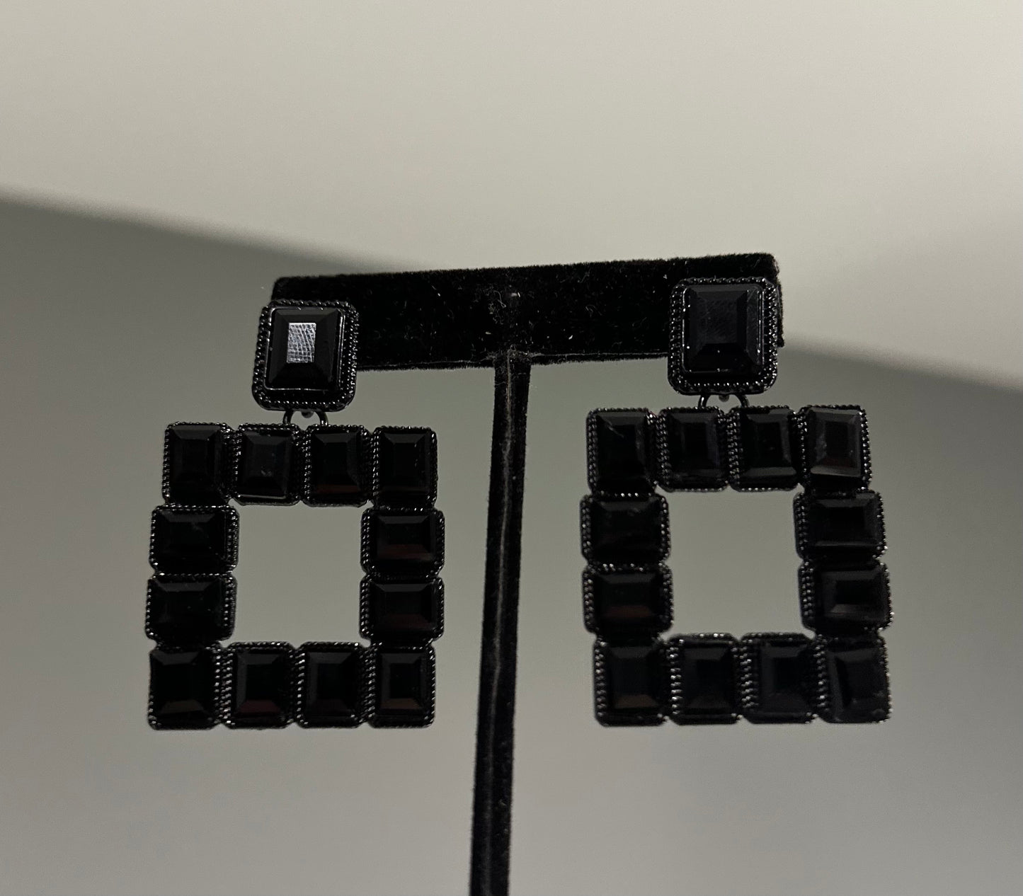 Black Square Earrings