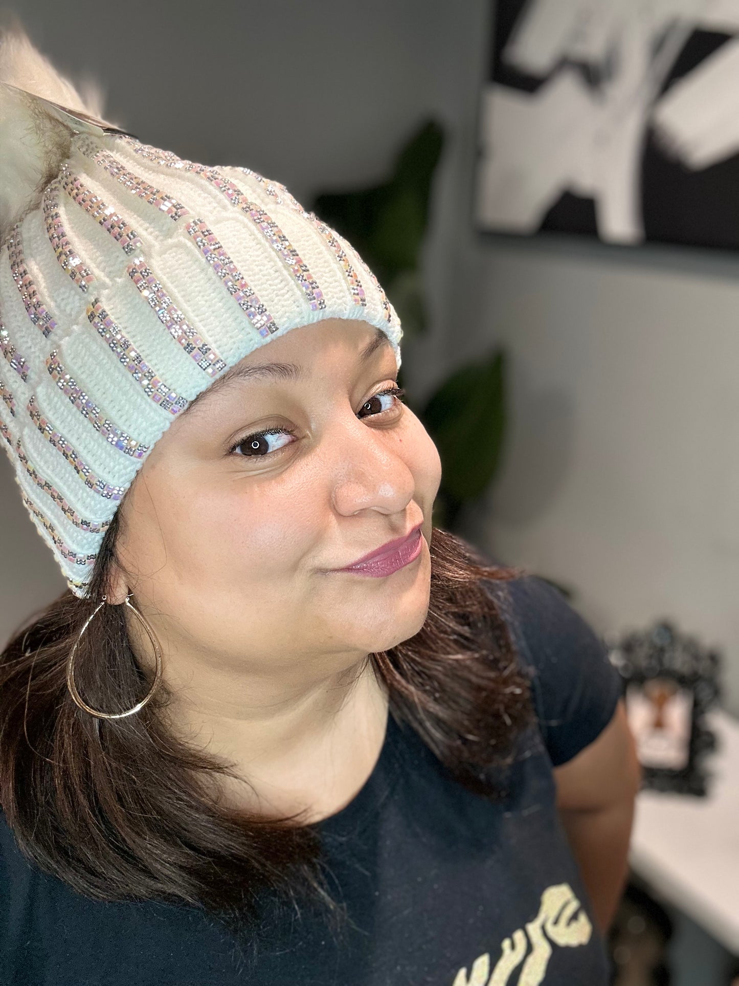 Winter White Knit Hat