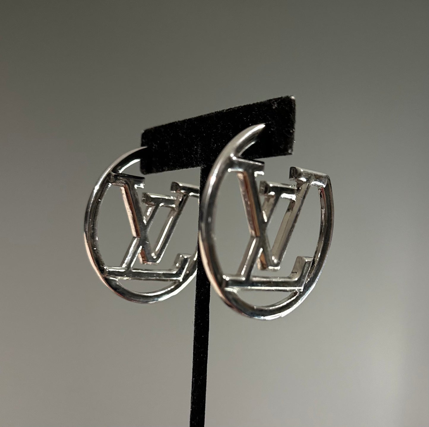 LV Silver Hoops