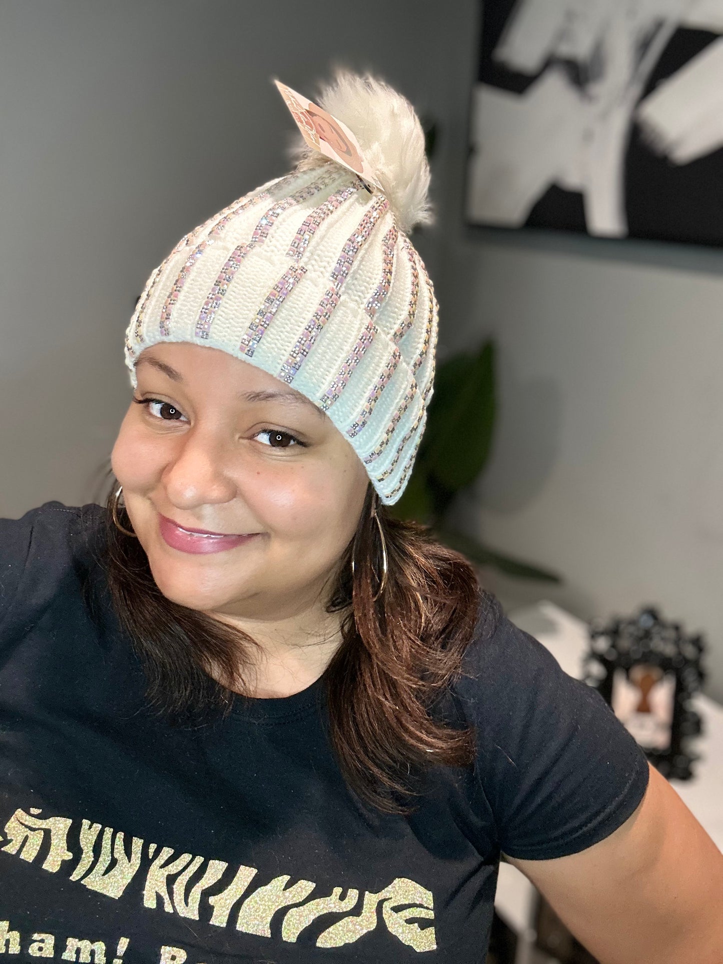 Winter White Knit Hat