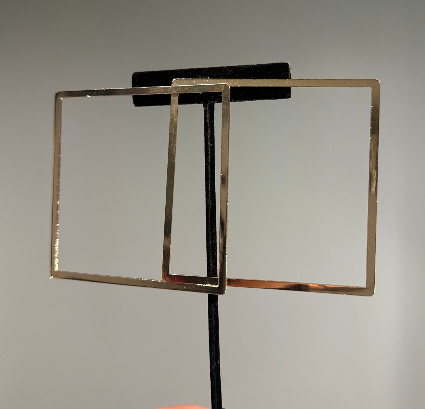 Large Gold Square Earrings