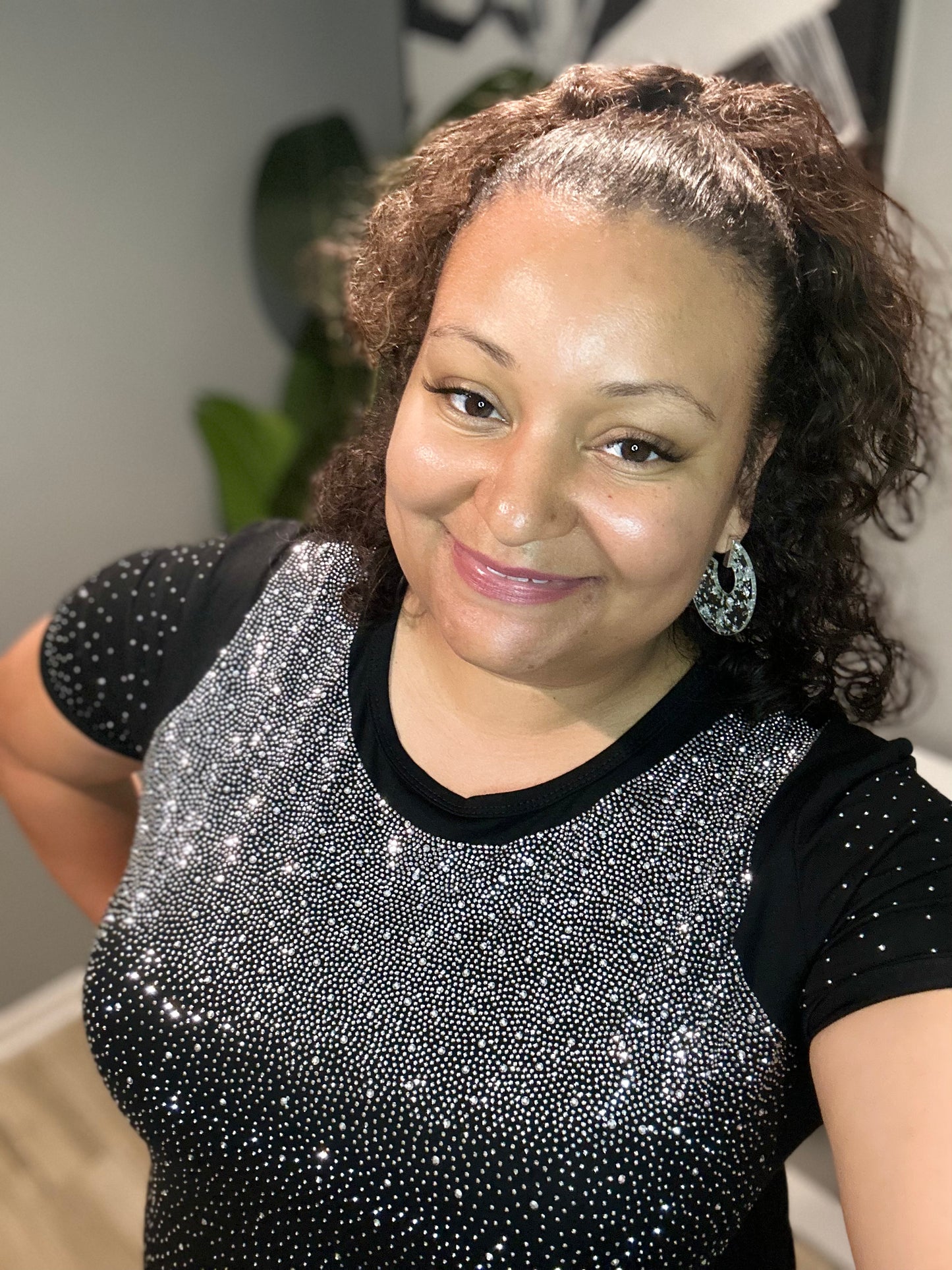 Black & Bling Maxi Dress