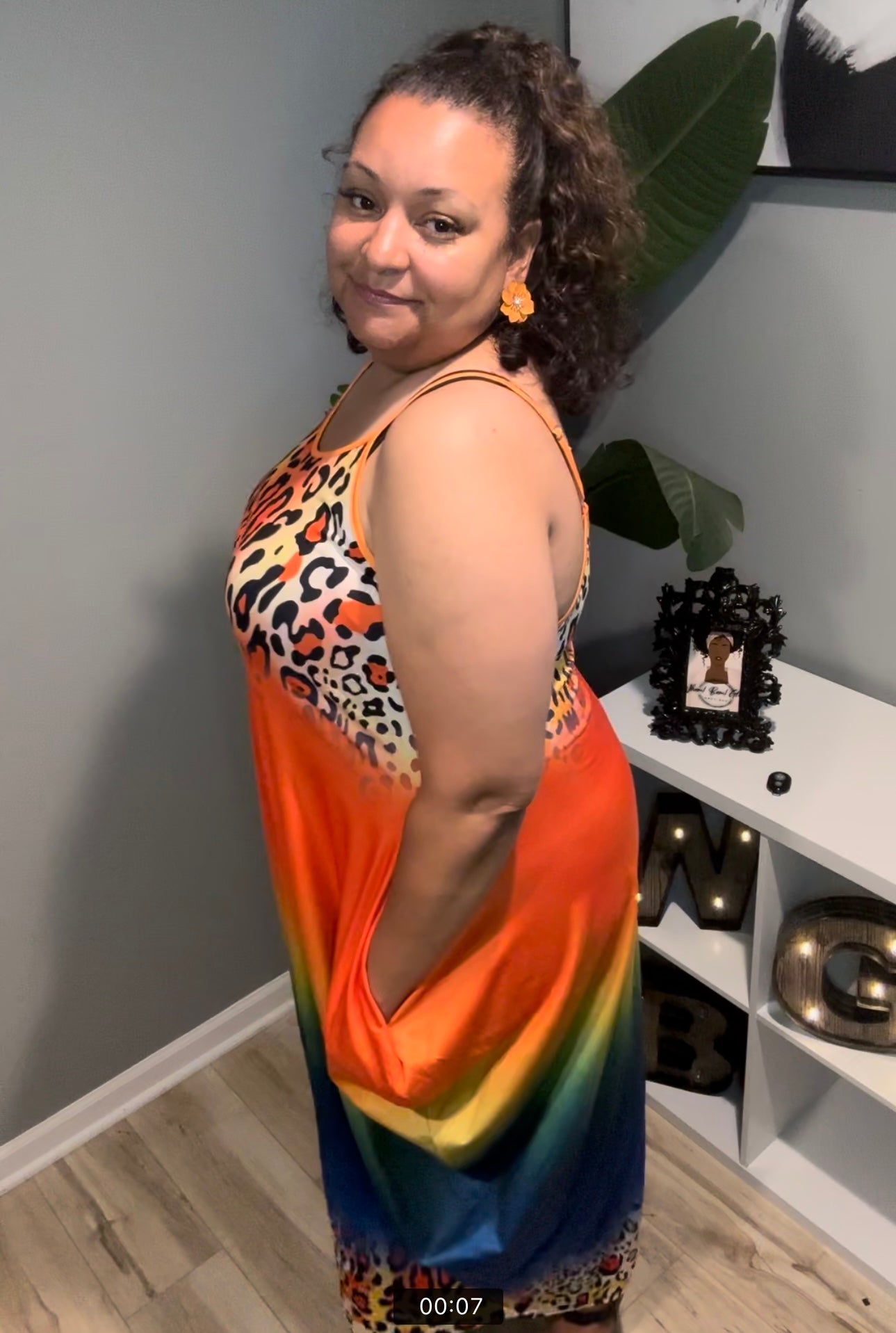 Orange Leopard Ombré Dress