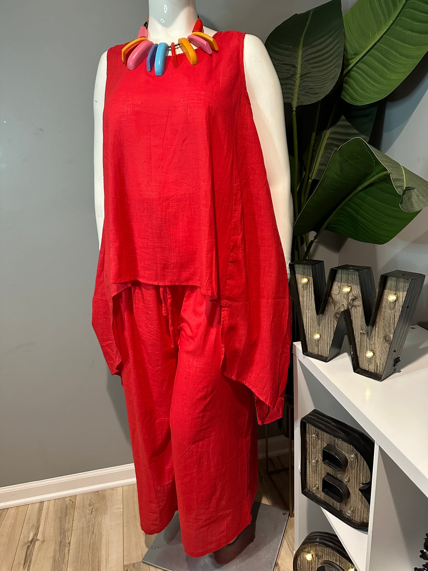 Red Two-Piece Set