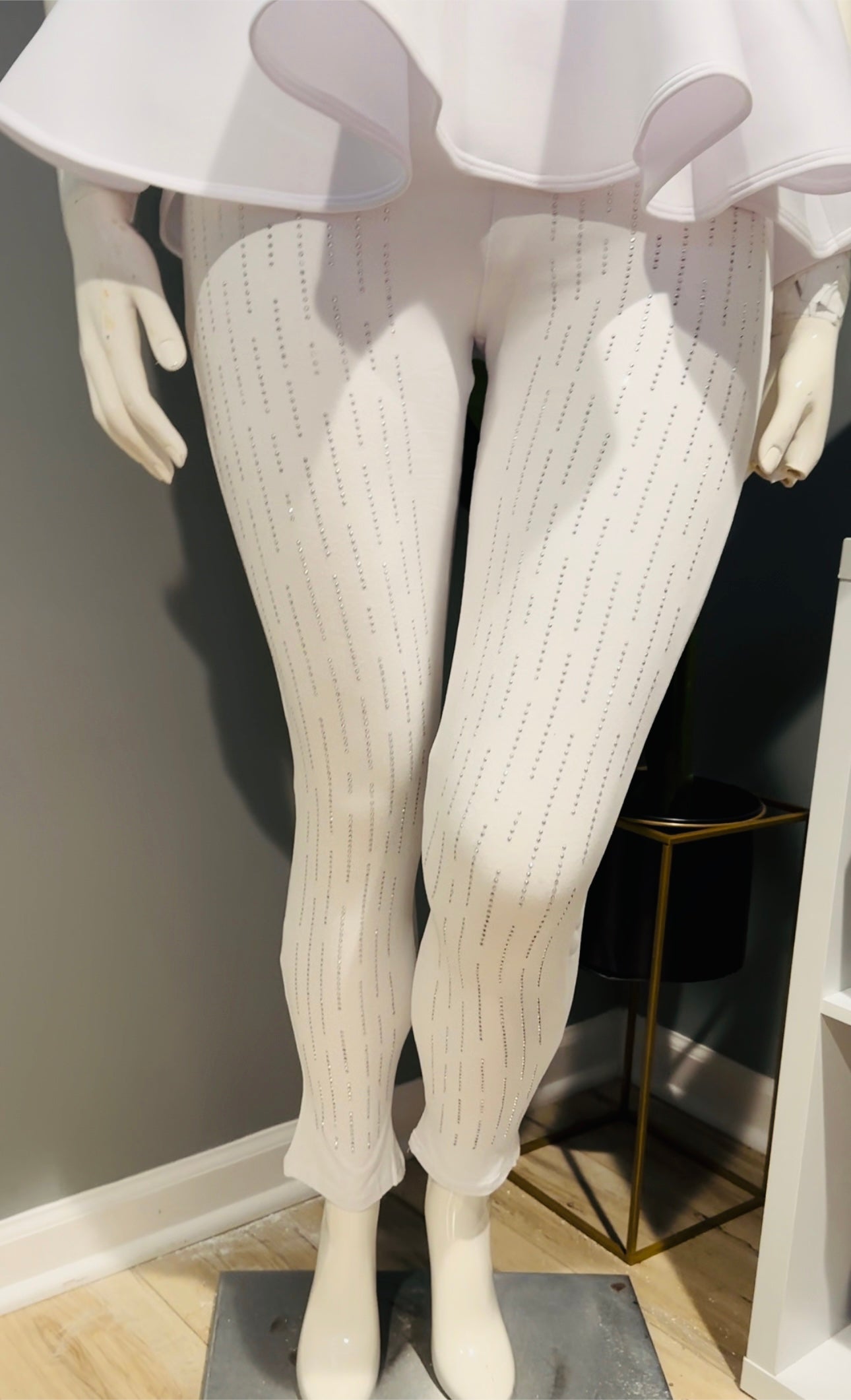 White & Bling Leggings
