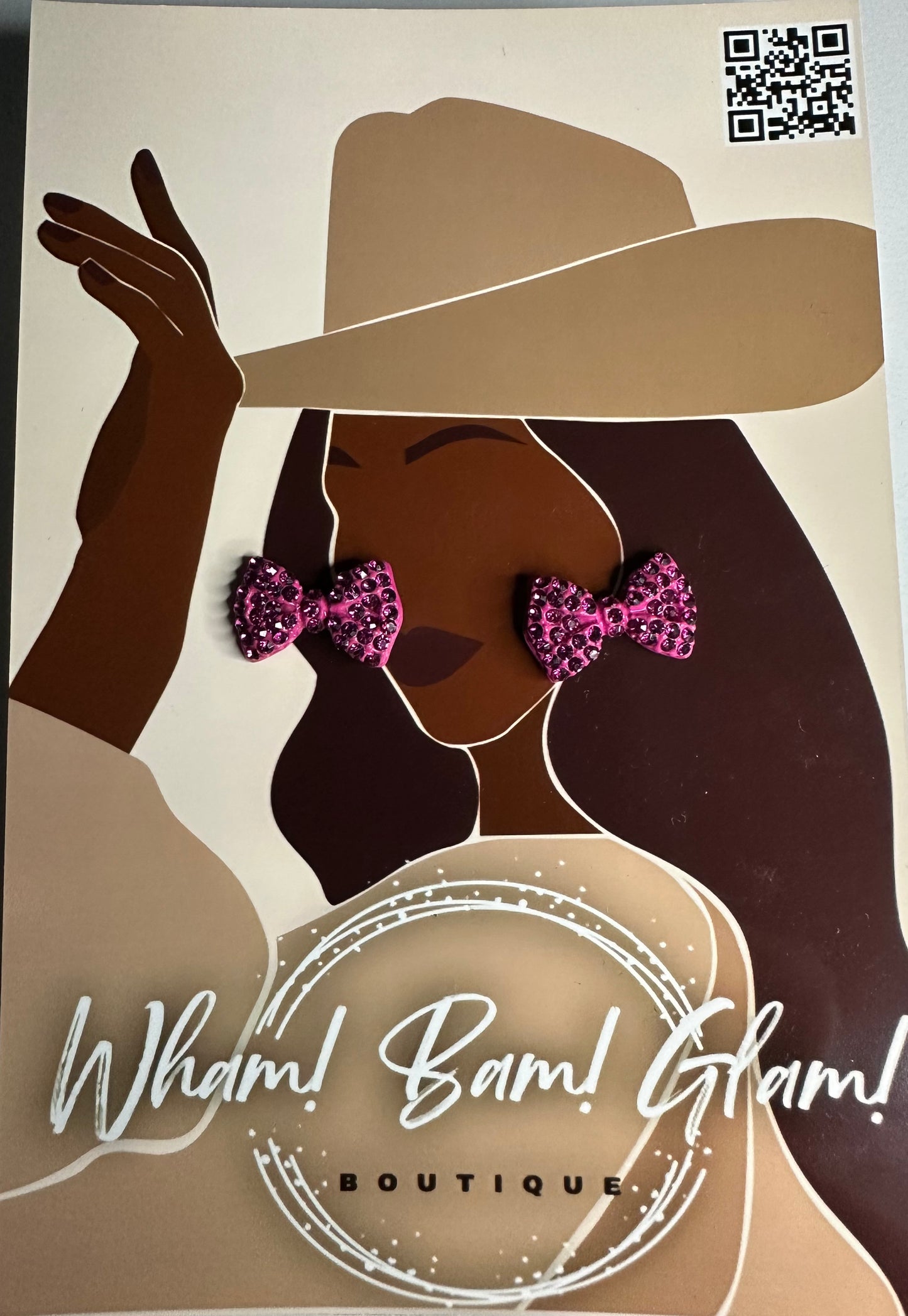 Pink Bowtie Earrings