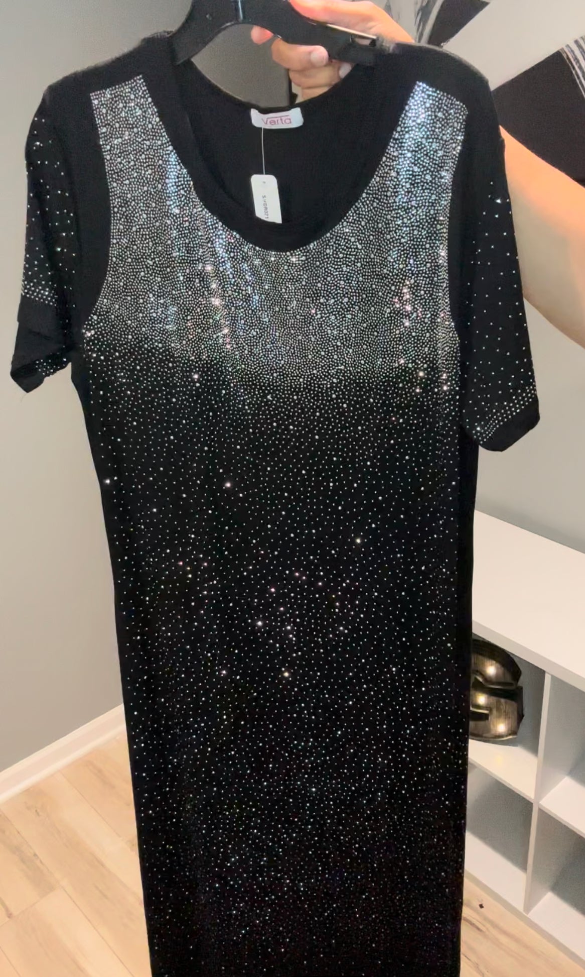 Black & Bling Maxi Dress