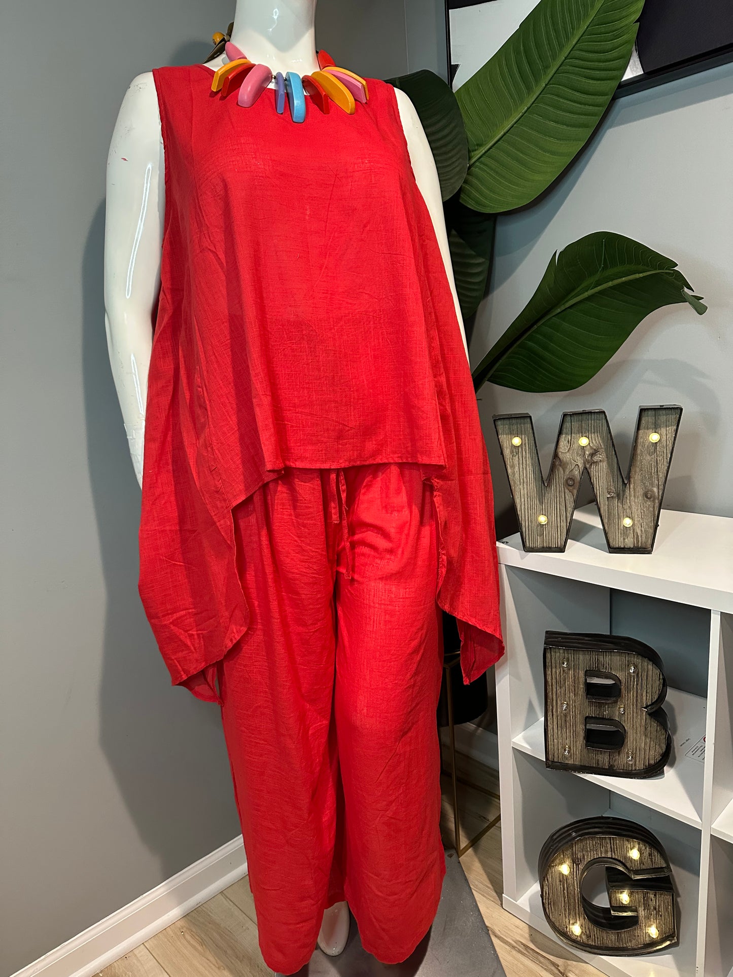 Red Two-Piece Set