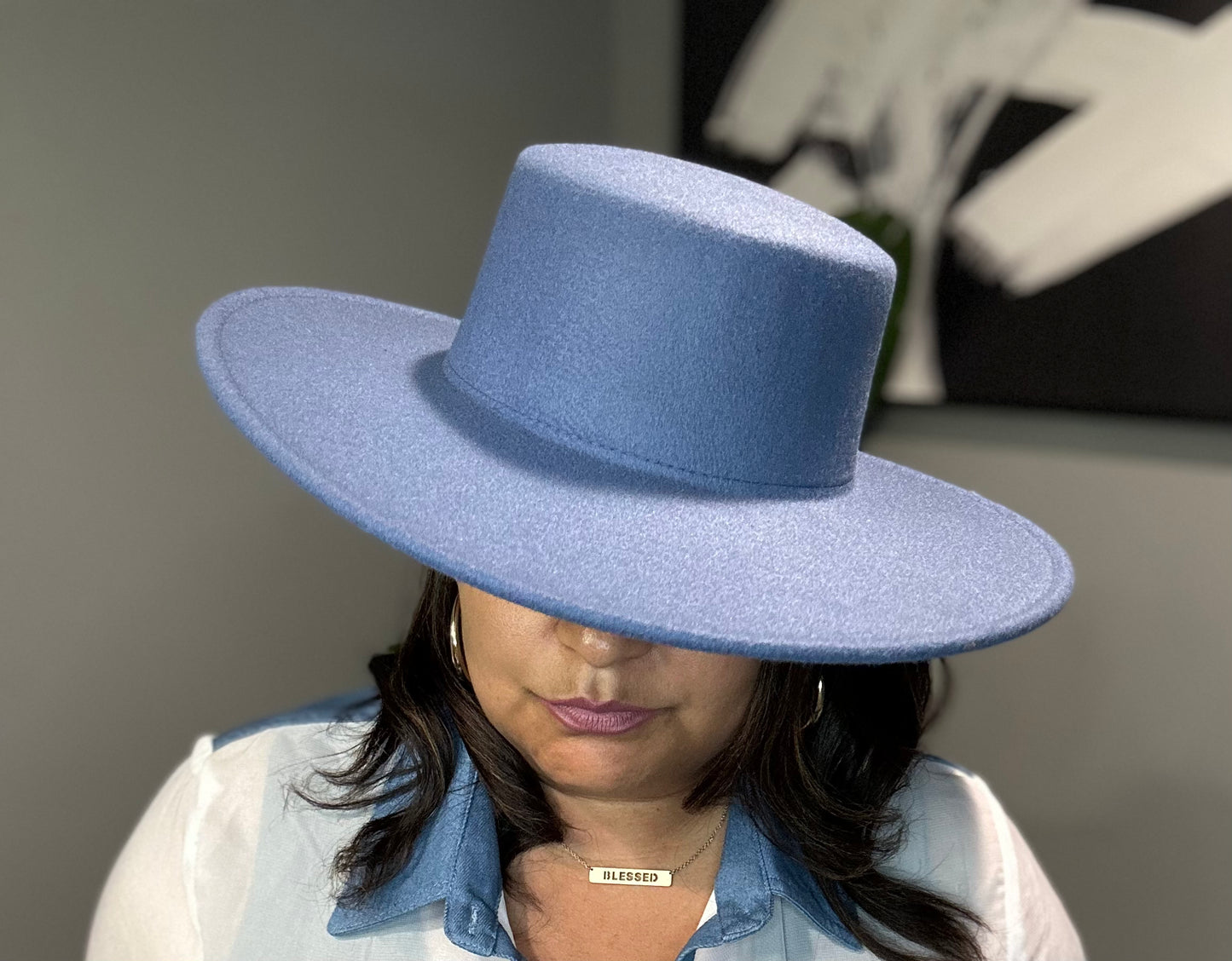 Blue Brim Hat