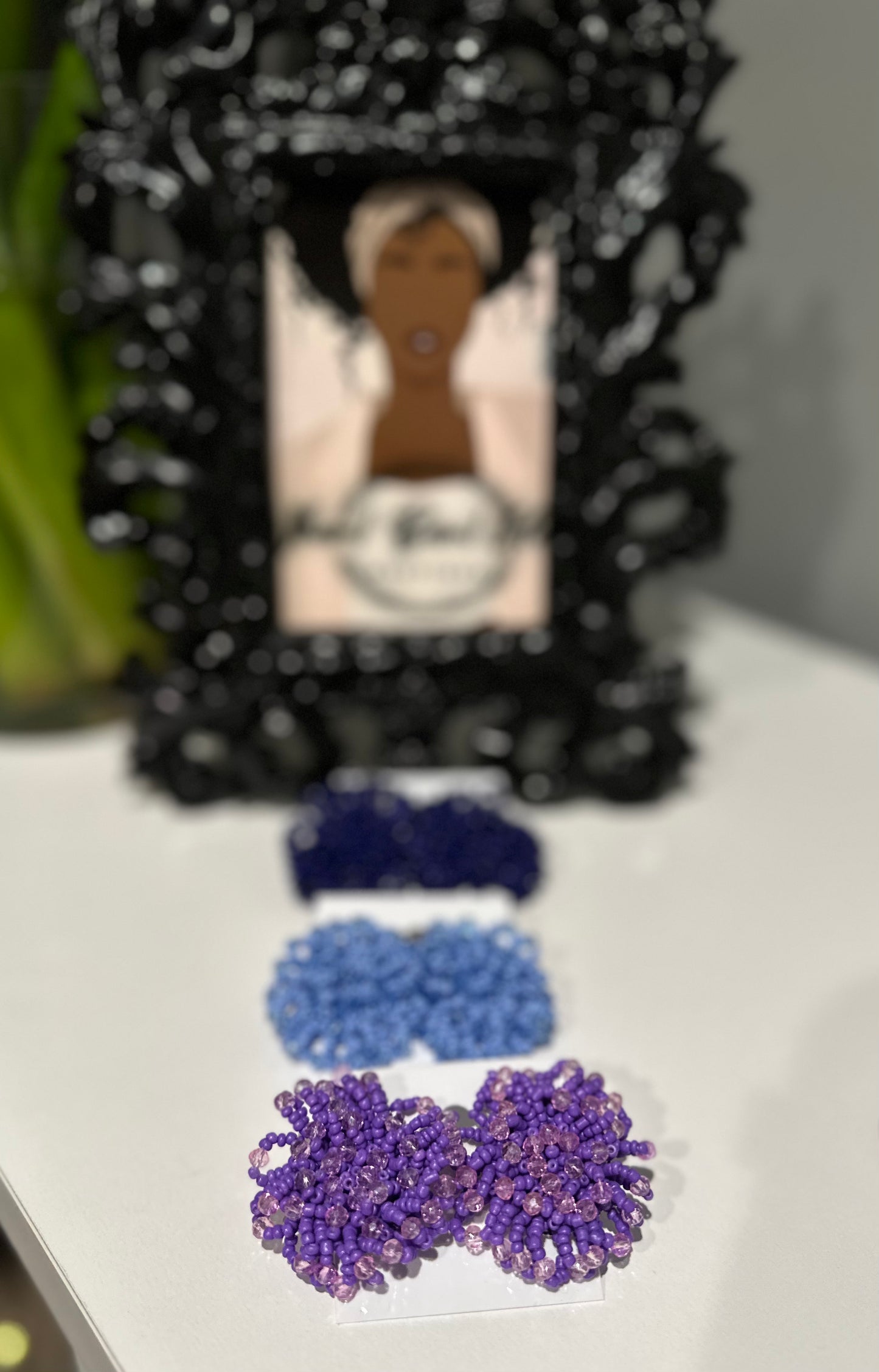 Denim Blue PomPom Earrings