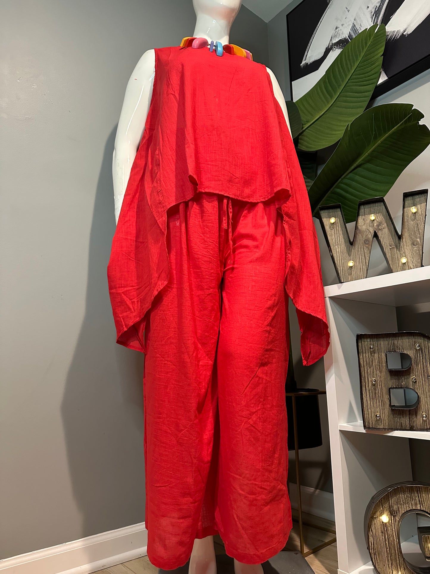 Red Two-Piece Set