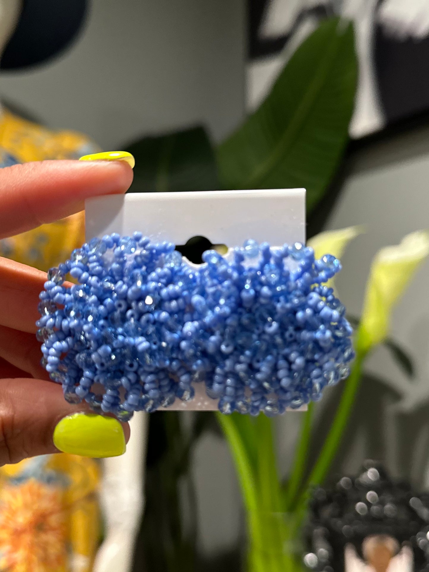 Denim Blue PomPom Earrings