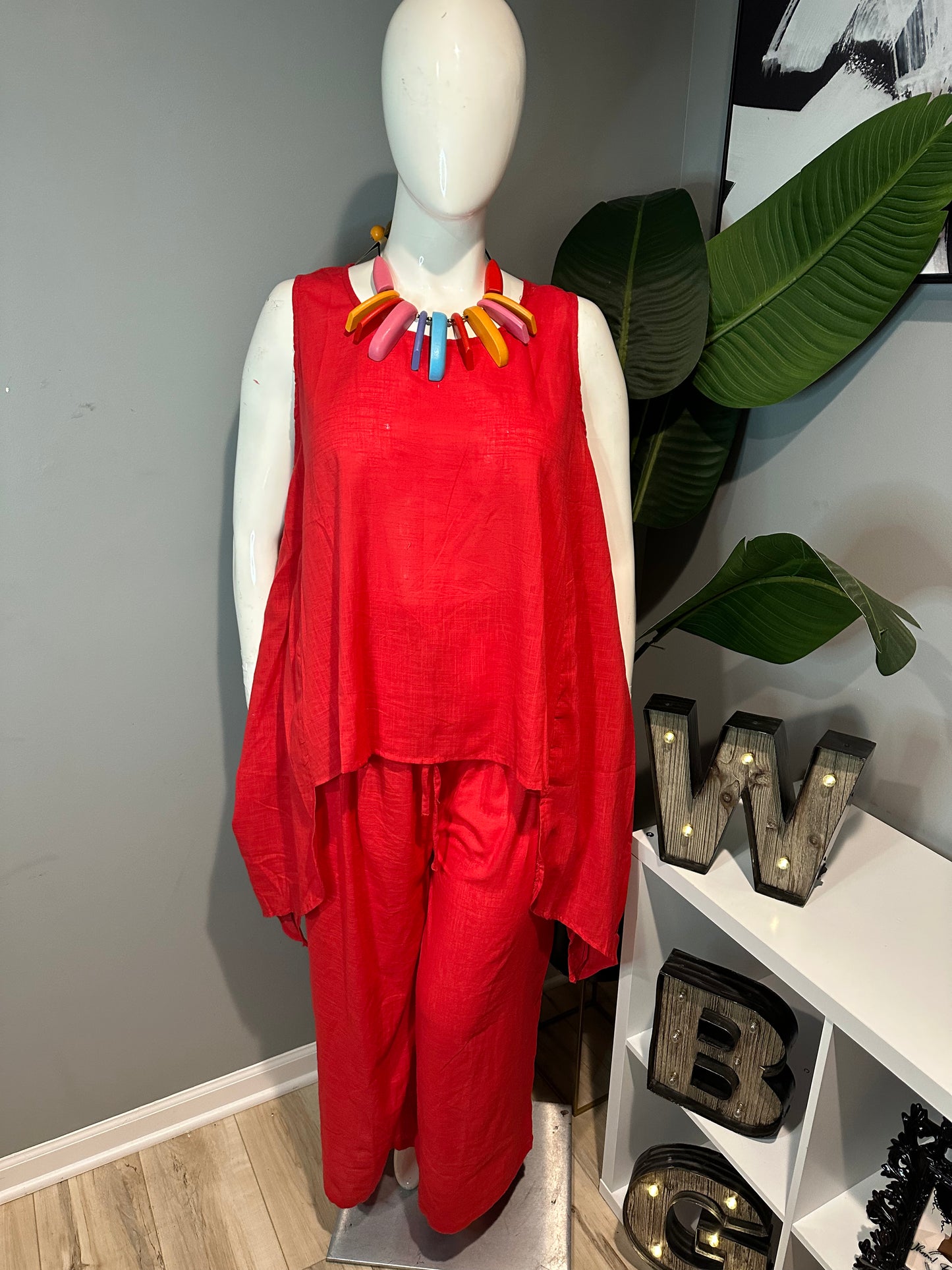 Red Two-Piece Set