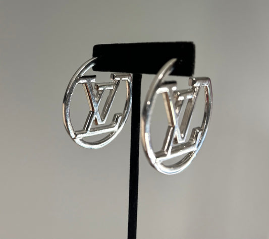 LV Silver Hoops