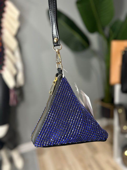 Royal Blue Bling Wristlet