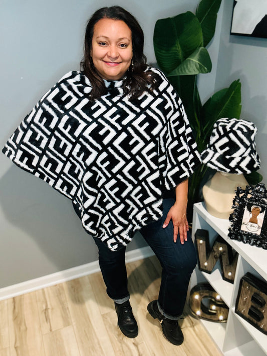 Black & White Poncho