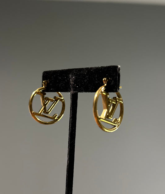 LV Gold Mini Hoop Earrings