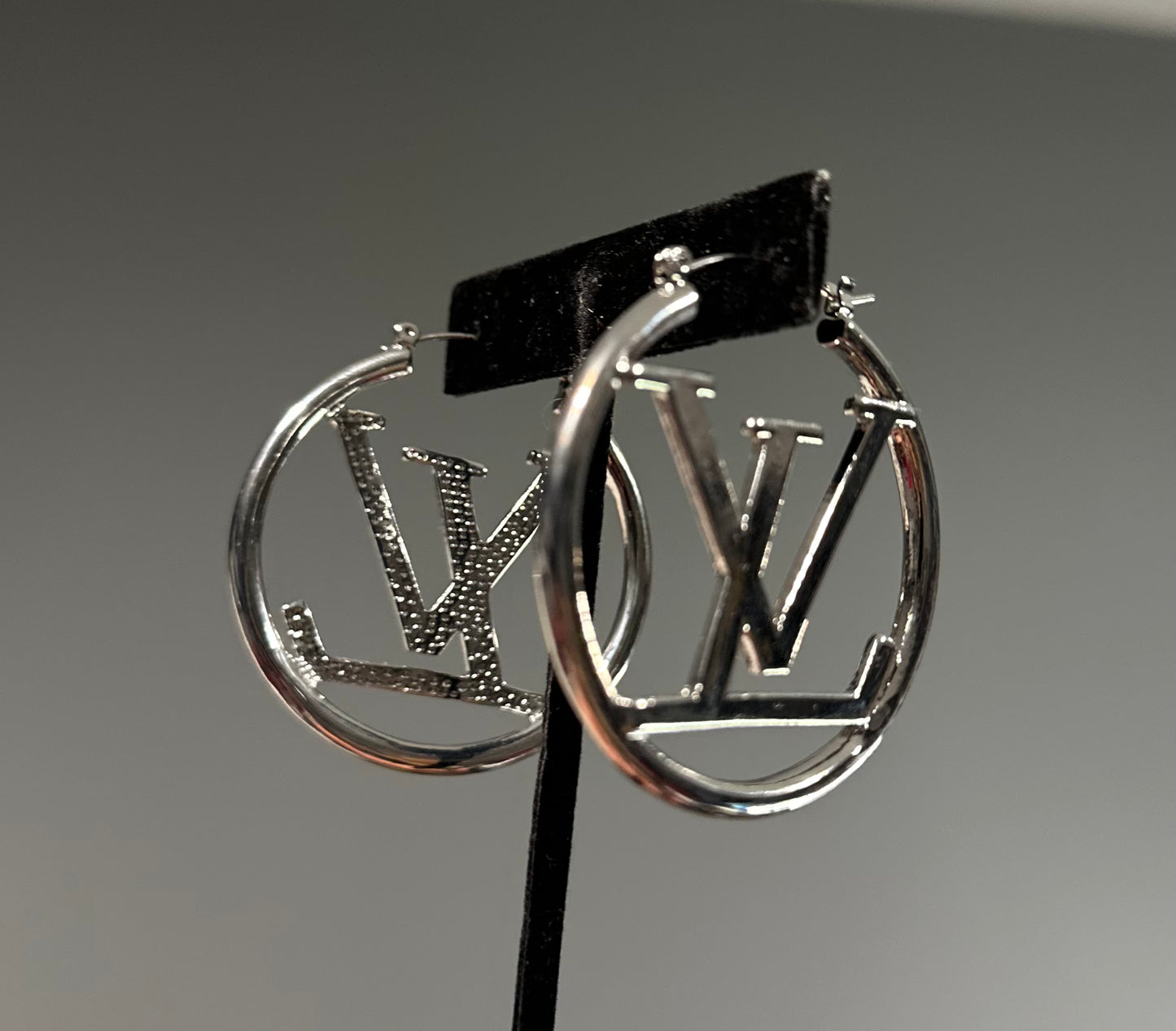 LV Silver Hoop Earrings