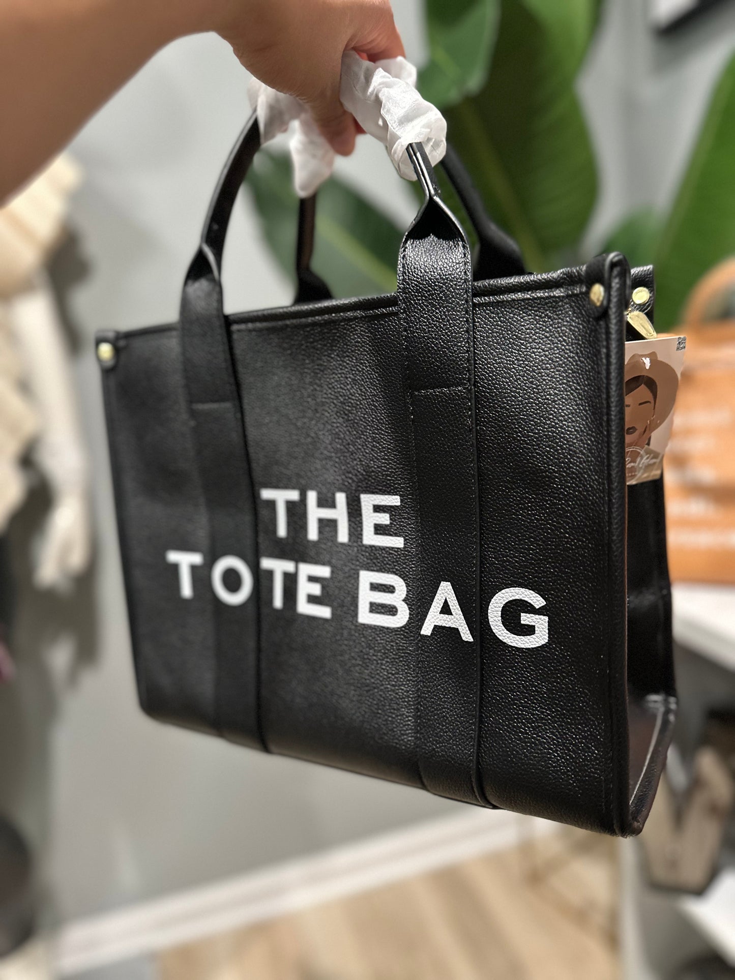 Black Mid-Size Tote Bag