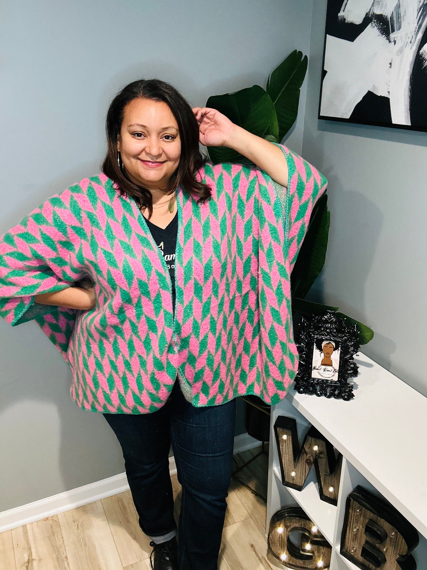 Pink and Green Kimono