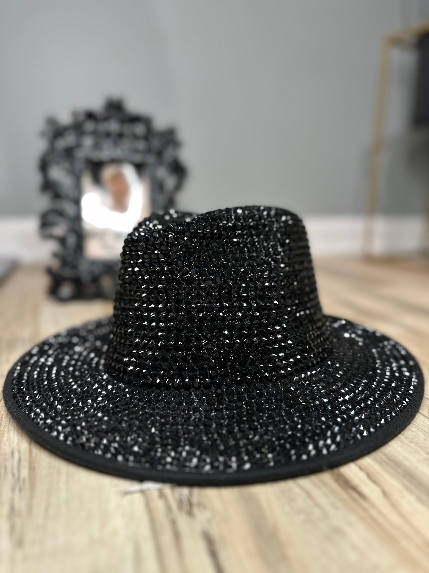 Black Bling Fedora Hat
