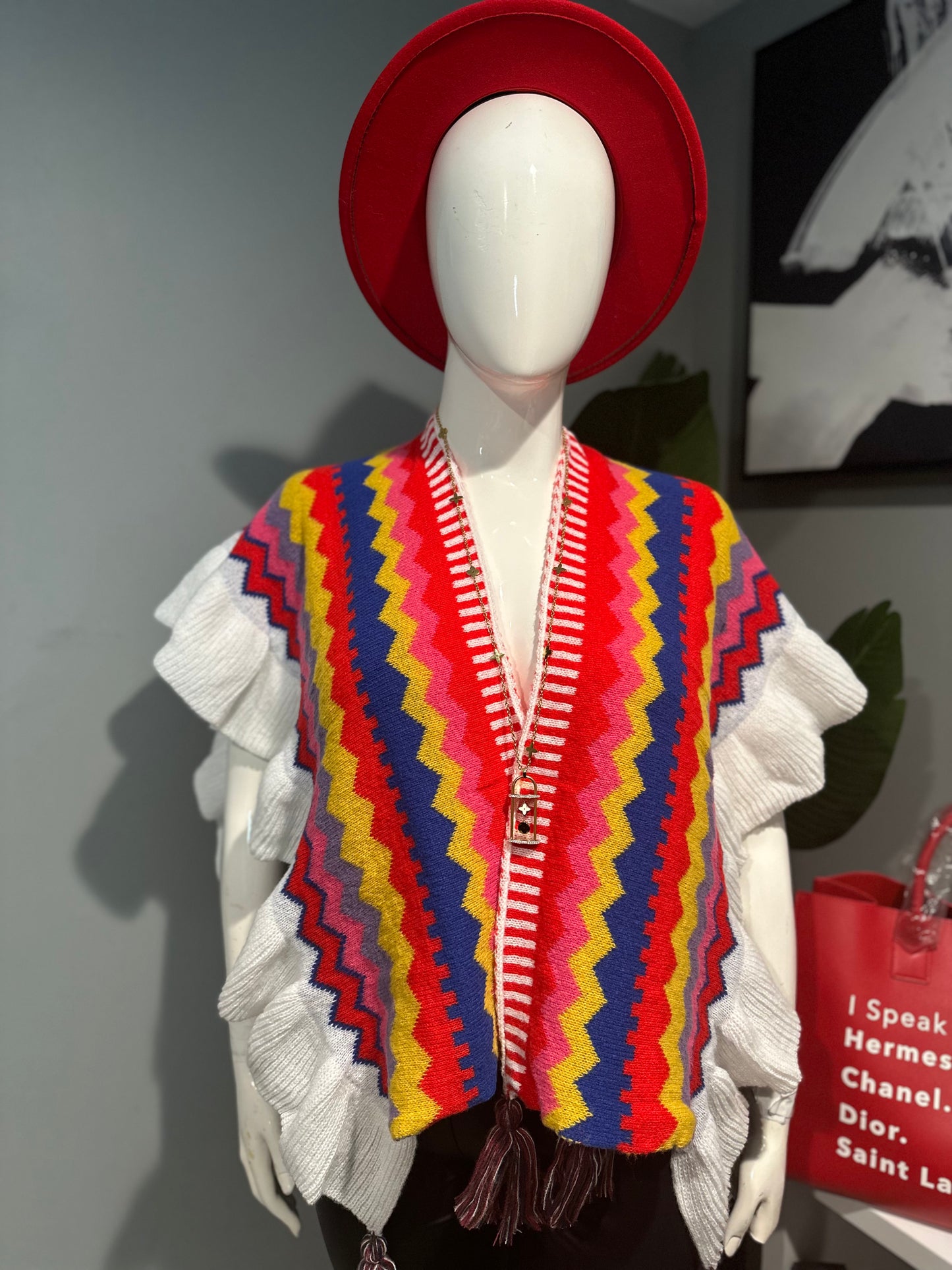 Multi Color Sweater Kimono