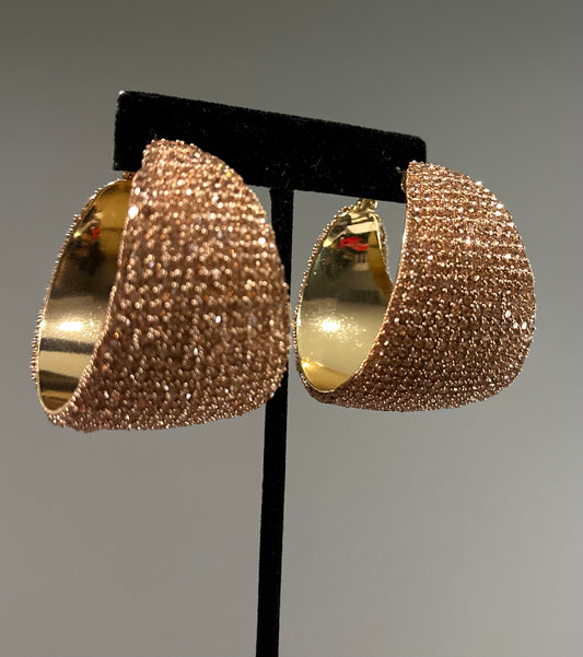Gold Bling Hoop Earrings