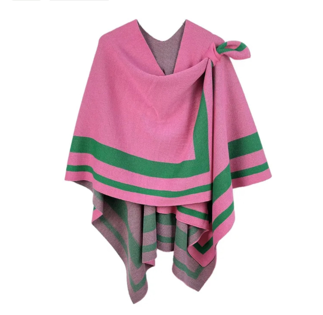 Pink and Green Poncho