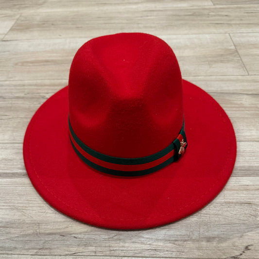 Fedora Hat - Red/Green Accent Band