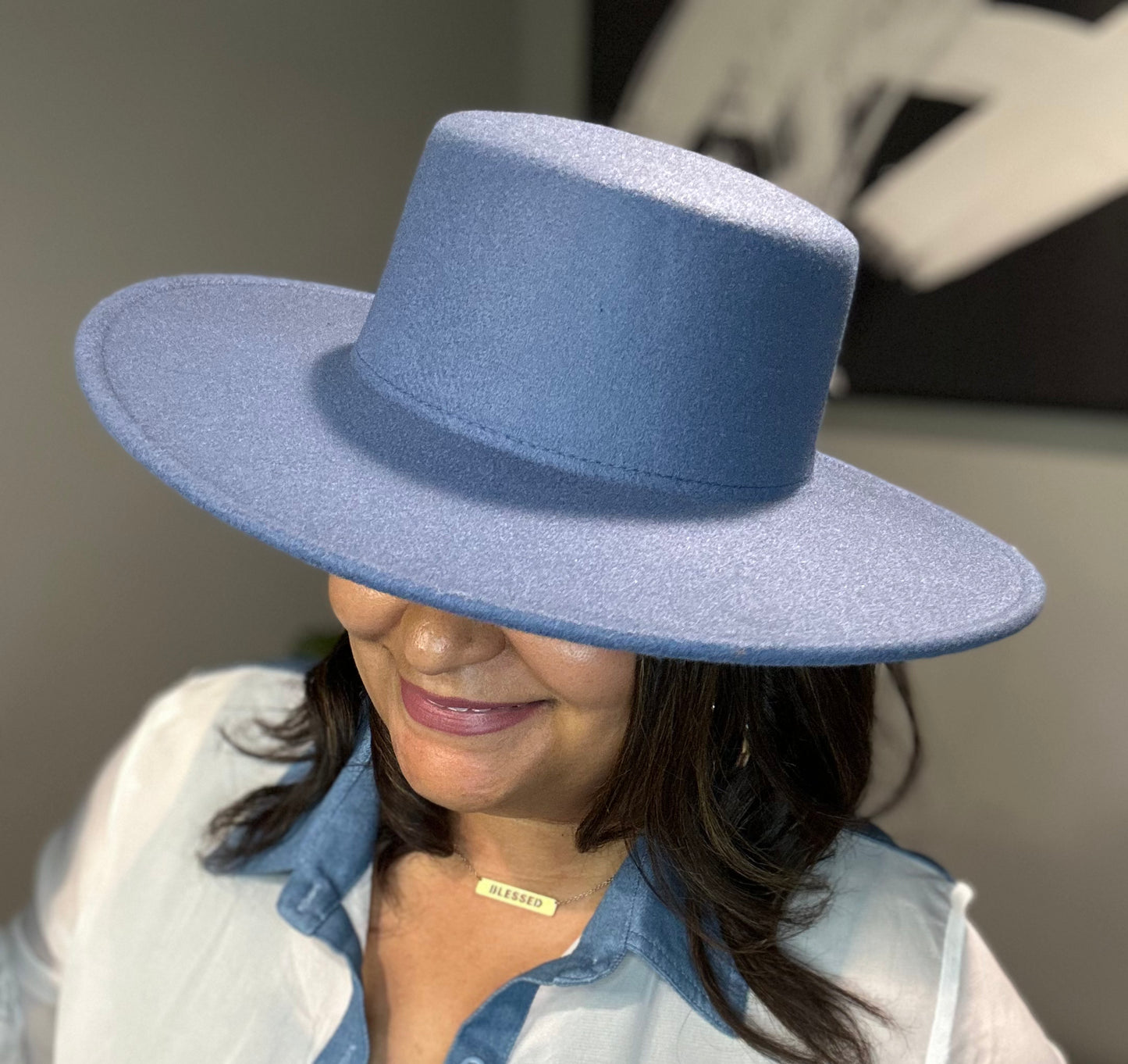 Blue Brim Hat