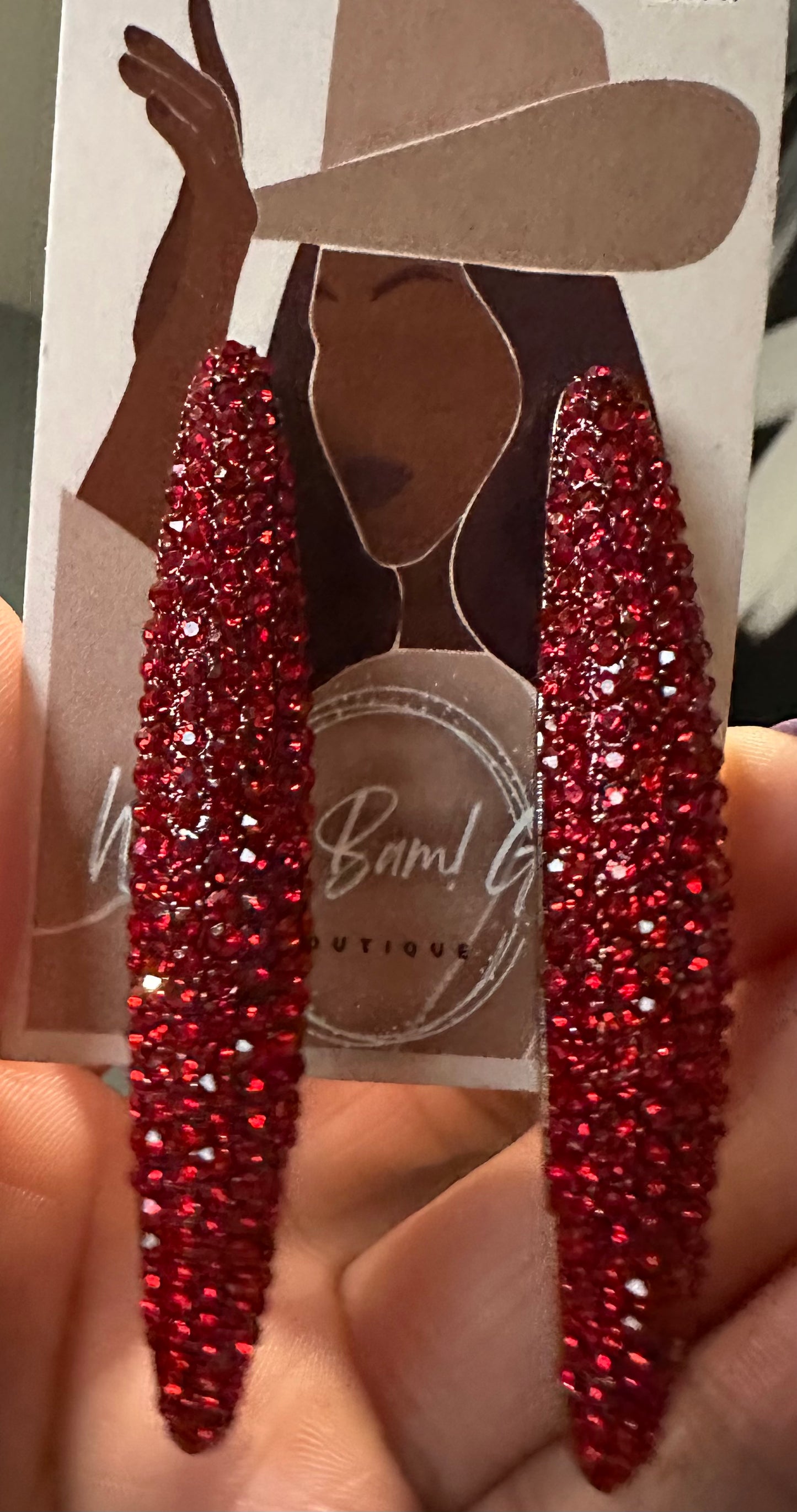 Red Sparkle Earrings