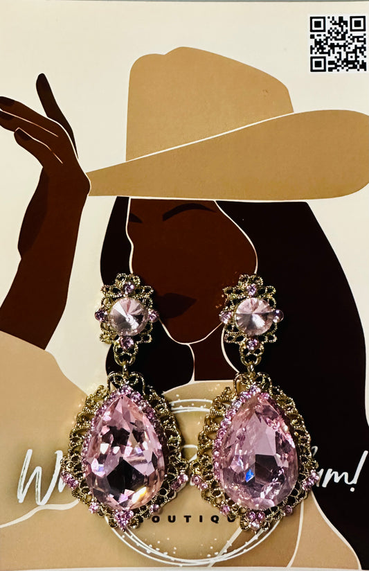 Pink Bling Earrings