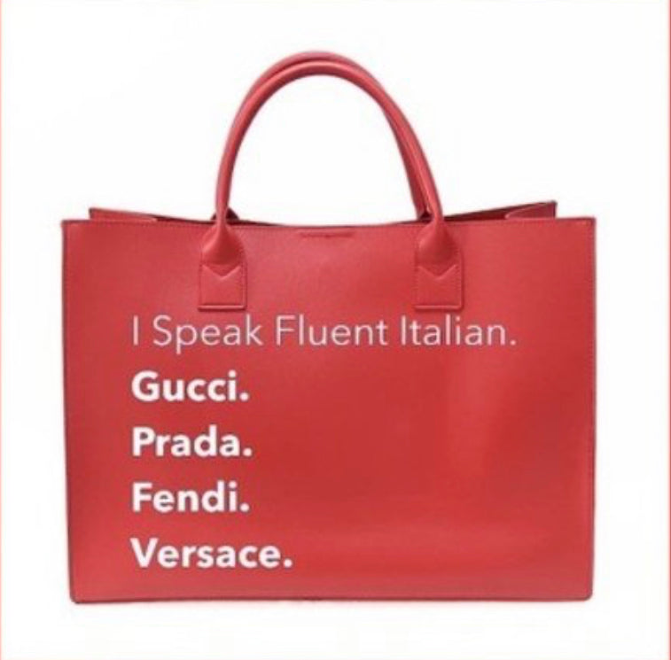 Red - I Speak Italian Bag